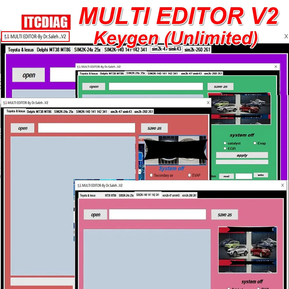 2023 MULTI EDITOR V2 พร้อม Keygen ไม่จํากัด DPF EGR DTC REMOVER สําหรับ KIA HYUNDAI DTC OFF EDITOR ส