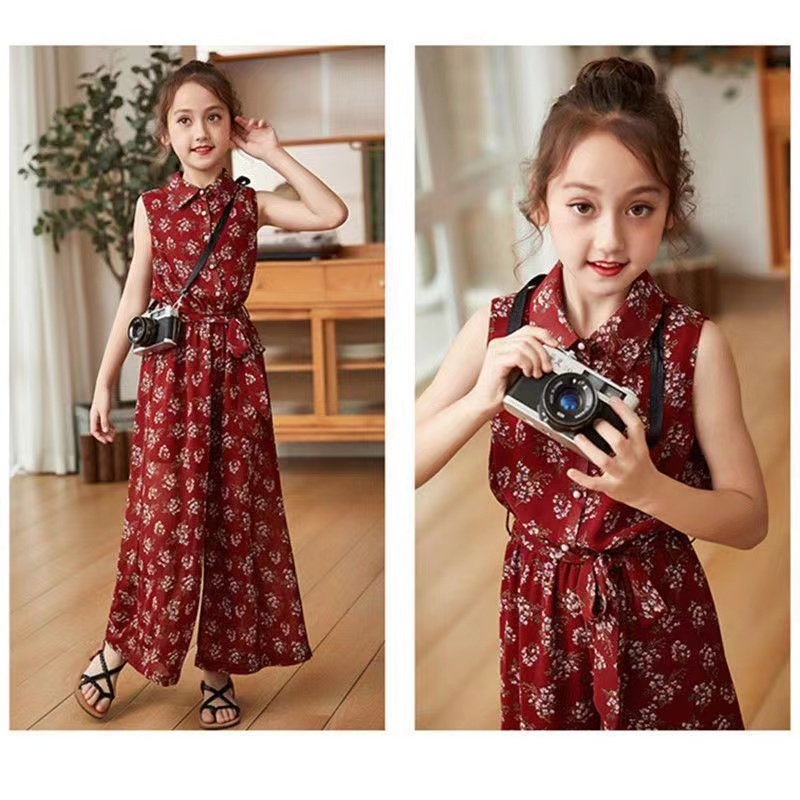 [เตรียมตัวขนส่ง] ชุดเสื้อผ้าแฟชั่น ฤดูร้อน สําหรับเด็ก 4 5 6 7 8 9 10 11 12 ปี