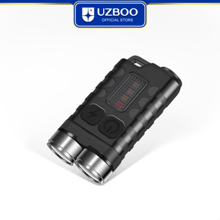 Uzboo พวงกุญแจไฟฉาย LED EDC อเนกประสงค์ ขนาดเล็ก ชาร์จ USB กันน้ํา พร้อมคลิปแม่เหล็กดูด