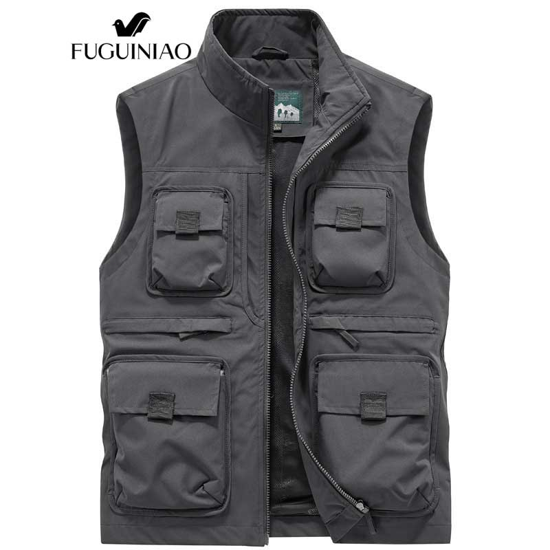 Fuguiniao เสื้อกั๊ก แบบแห้งเร็ว มีหลายกระเป๋า สําหรับถ่ายภาพกีฬากลางแจ้ง
