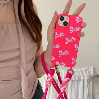 เคสโทรศัพท์มือถือ ซิลิโคนนิ่ม พร้อมสายคล้อง สําหรับ IPHONE 15 11 12 PRO MAX 13 14 PRO MAX