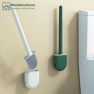 NookeryZone แปรงขัดห้องน้ำทำความสะอาดช่องว่างในห้องน้ำ ขัดห้องน้ำซิลิโคน Toilet Brush