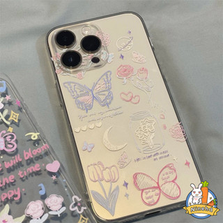 เคสโทรศัพท์มือถือแบบนิ่ม ใส กันรอยเลนส์กล้อง ลายผีเสื้อ สําหรับ Samsung A14 A04s A04 A03s A12 A13 A32 A22 A23 A73 A53 A33 A21s A72 A52 A52s A20 A30 A50 A50s A51 A71 A11 A10