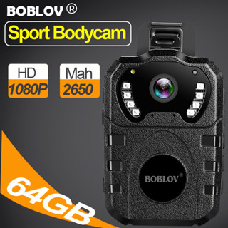 Boblov WN10 กล้องแอคชั่นตํารวจ HD 1080P เวอร์ชั่นกลางคืน 64GB 2650mAh 170 ขนาดเล็ก° กล้องบันทึกวิดีโอ DVR บันทึกเสียง สําหรับรถจักรยานยนต์ Vlogging