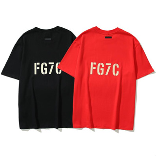 Fog เสื้อยืด คอกลม แขนสั้น ผ้าฝ้าย พิมพ์ลาย flocking แฟชั่นสําหรับผู้ชาย และผู้หญิง