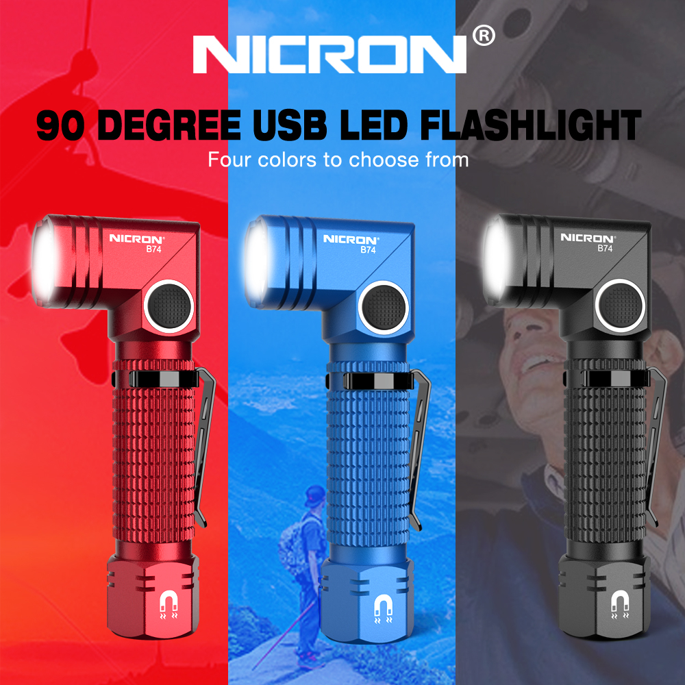 Nicron ไฟฉาย Led แฮนด์ฟรี B74 หมุนได้ 90 องศา กันน้ํา 700 Lm