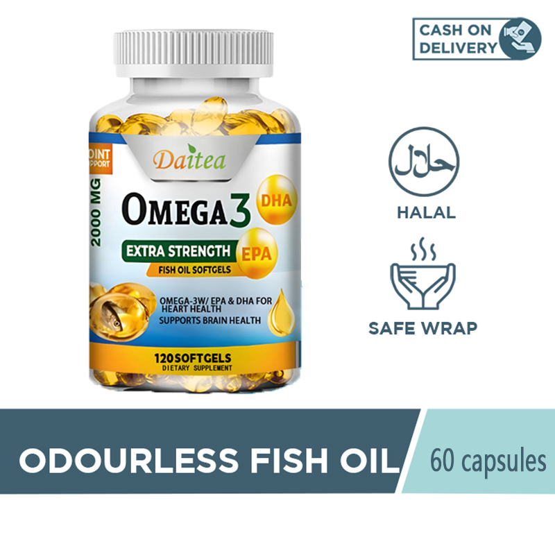 แคปซูลน้ำมันปลาโอเมก้า 3 OMEGA 3 2000มก. บำรุงสมอง บำรุงข้อ ป้องกันหลอดเลือดอุดตัน