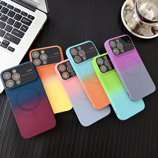 เคสนิ่ม ไล่โทนสี พร้อมฟิล์มกันรอยกล้อง สําหรับ iPhone 15 14 Pro Max 15 Plus