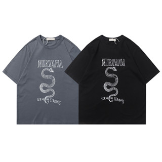 Nirvana เสื้อยืด คอกลม แขนสั้น ผ้าฝ้าย พิมพ์ลาย แฟชั่น สําหรับทุกเพศ