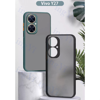 เคสโทรศัพท์มือถือ TPU PC แข็ง ผิวด้าน กันกระแทก สําหรับ Vivo Y78 - Y27 -Y36 4G 5G - Y73 4G - Y35 4G - Y16 4G - Y76 5G - Y15s - Y15a - Y01- Y33s Y33T Y21T เคส