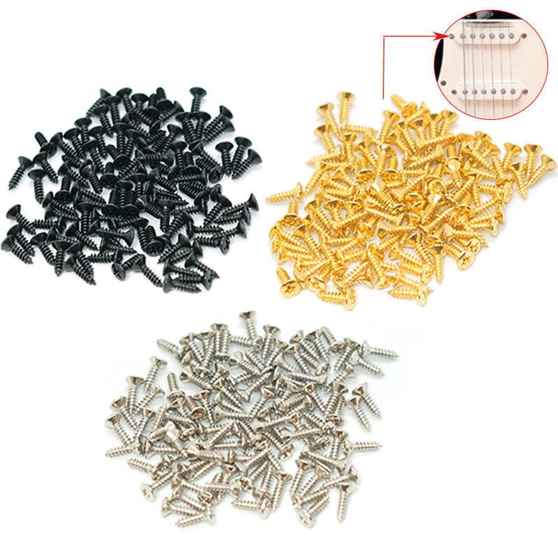 50 ชิ้น 3 มิลลิเมตรกีตาร์ไฟฟ้า Pickguard สกรู Pickguards Scratch แผ่นสกรูยึดสําหรับ Fender Strat Tele SG LP กีตาร์เบสเปลี่ยน