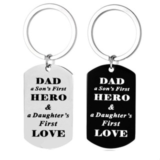 [Coisíní] พวงกุญแจสเตนเลส รูปวันพ่อ Dad A Sons First Hero
