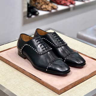 CHRISTIAN LOUBOUTIN รองเท้าหนังลําลอง สวมหุ้มข้อ สําหรับผู้ชาย สีแดง สไตล์คริสเตียน ระดับไฮเอนด์