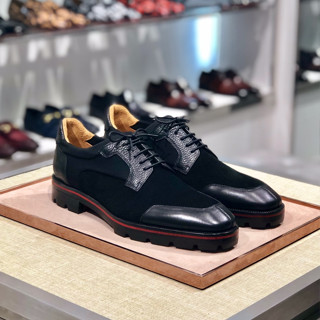 CHRISTIAN LOUBOUTIN รองเท้าหนังลําลอง สวมหุ้มข้อ สําหรับผู้ชาย สีแดง สไตล์คริสเตียน ระดับไฮเอนด์