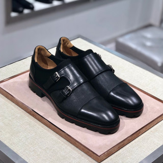 CHRISTIAN LOUBOUTIN รองเท้าหนังลําลอง สวมหุ้มข้อ สําหรับผู้ชาย สีแดง สไตล์คริสเตียน ระดับไฮเอนด์