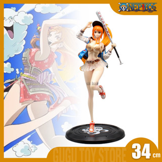 โมเดลฟิกเกอร์ Pvc รูปปั้นแมว One Piece Nami ขนาด 34 ซม. สําหรับตกแต่งห้อง