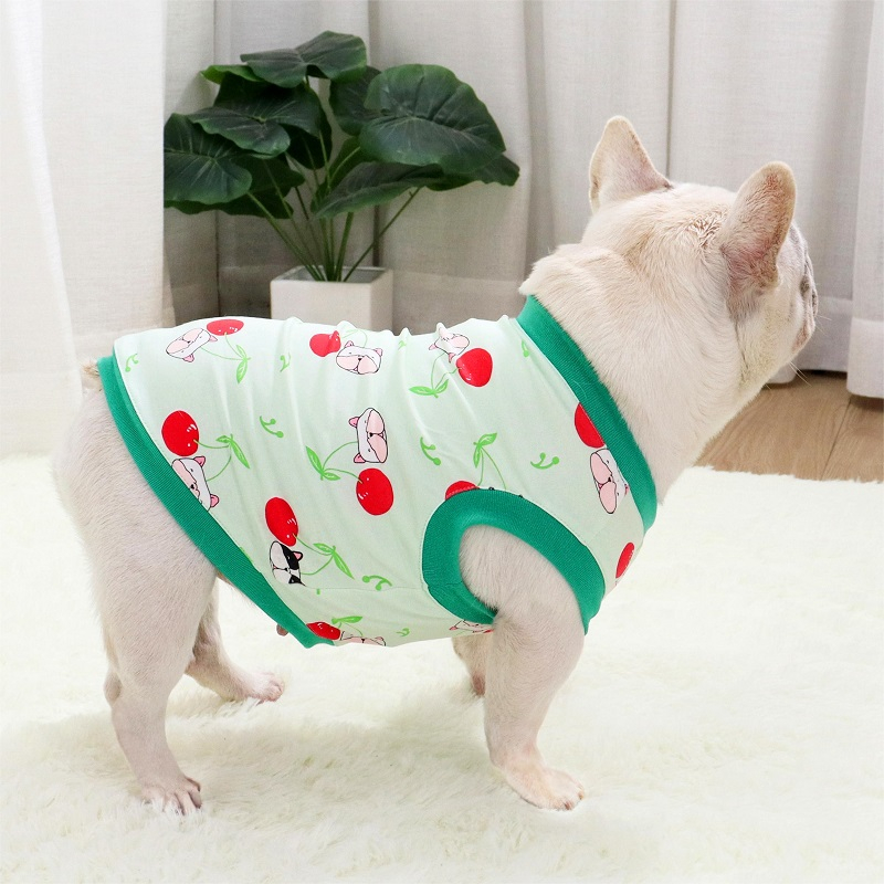 GOU-HOME เสื้อหมา กันรอยขีดข่วน ลายบูลด็อก สไตล์ฝรั่งเศส เหมาะกับฤดูร้อน สําหรับสุนัข