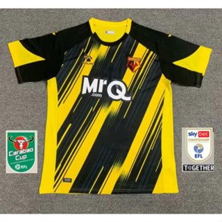 เสื้อกีฬาแขนสั้น ลายทีมชาติฟุตบอล Watford FC 2023 24 ชุดเหย้า S-4XL