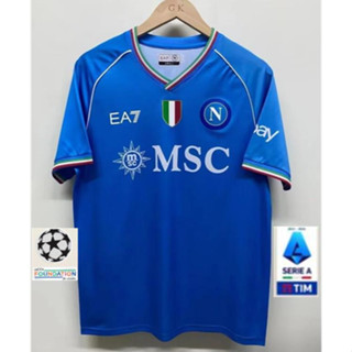 เสื้อกีฬาแขนสั้น ลายทีมชาติฟุตบอล Napoli 2023/24 ชุดเหย้า S-4XL