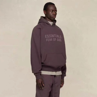 Fog FEAR OF GOD Double LINE ESSENTIALS เสื้อกันหนาว มีฮู้ด แถวคู่ แนวสตรีท แฟชั่น