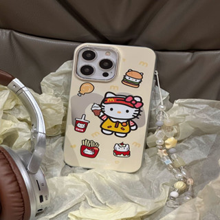 เคสโทรศัพท์มือถือ แบบใส ลายการ์ตูนแมวน่ารัก พร้อมสายโซ่ลูกปัด สําหรับ iPhone 14Pro max case 13Pro max 12Pro max 14Pro 13Pro 12Pro 11 12 13 14 case