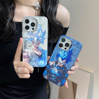 เคสโทรศัพท์มือถือแบบใส สองชั้น ลาย God Goku น่ารัก สีขาว สีเงิน สําหรับ iPhone 13 Pro Max 11 12 13 14 Pro Max 14