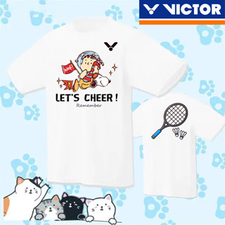 Victor เสื้อยืดกีฬาแบดมินริน แขนสั้น แบบแห้งเร็ว สไตล์เกาหลี สําหรับผู้ชาย และผู้หญิง