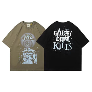 เสื้อยืดแขนสั้น คอกลม ผ้าฝ้าย พิมพ์ลาย GALLERY DEPT แฟชั่นสําหรับผู้ชาย และผู้หญิง