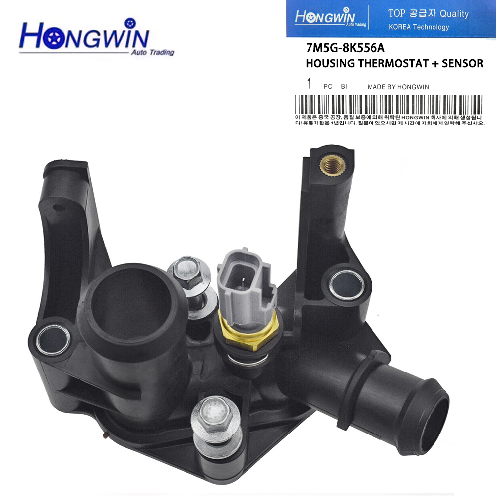 เทอร์โมสตัทหล่อเย็นเครื่องยนต์ พร้อมเซนเซอร์ 7M5G-8K556A 7M5G-8K556-AC BE8Z8K556A สําหรับ Ford Fiest