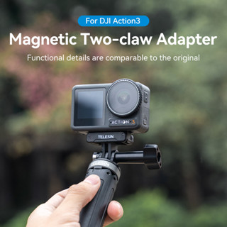 Telesin อะแดปเตอร์แม่เหล็ก อุปกรณ์เสริมกล้อง สําหรับ DJI OSMO Action 3 4