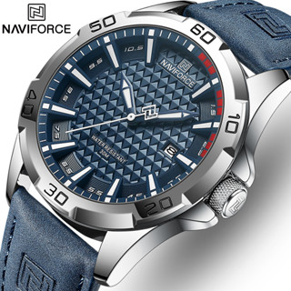 Naviforce นาฬิกาข้อมือควอตซ์แฟชั่น สายหนัง กันน้ํา แสดงวันที่ สไตล์นักธุรกิจ สําหรับบุรุษ 8023