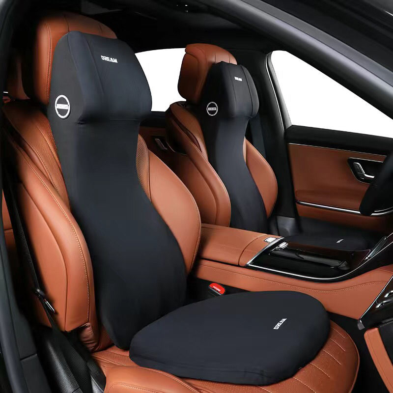 One-piece Car Pillow Car Conjoined Headrest Lumbar Support Memory Foam Car Seat Cushion Conjoined Car Pillow Car Booster Cushion Car Headrest Lumbar Support Car Lumbar Cushion Car Pillow vbc5