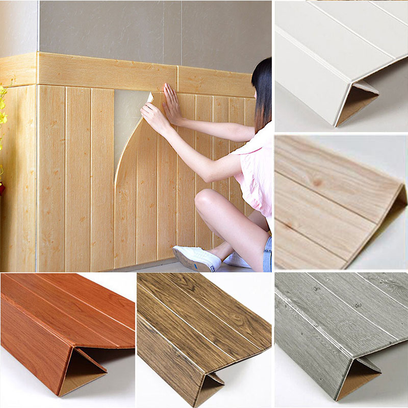 ถูกสุด พร้อมส่ง วอลล์เปเปอร์ลายไม้ มีกาวในตัว วอลเปเปอร์ สามมิติ 3D wallpaper แผ่นติดผนัง