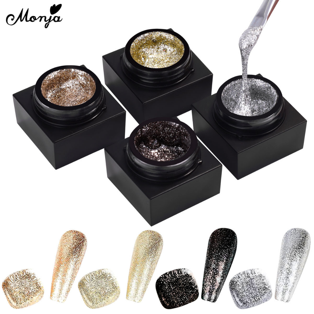 Monja เล็บเจลชุด Liner ภาพวาดเจลชุด Glitter เจล Polish แฟลชสะท้อนแสง เคลือบเงา เครื่องมือทําเล็บ ราคา ถูกที่สุด ดีลบีเคเค แกลเลอรีภาพที่ 7
