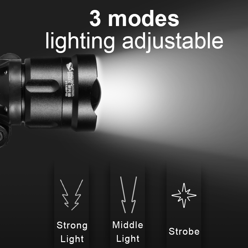 SmilingShark K807 ไฟคาดหัว ไฟหน้า led P100 6000lm ไฟฉายคาดศีรษะอันทรงพลัง 3 โหมด USB ชาร์จได้ Zoomable กันน้ำสำหรับตกปลาเดินป่าตั้งแคมป์ — صورة 5