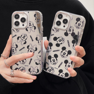 เคสโทรศัพท์มือถือ ลายการ์ตูนมิกกี้เมาส์ มินนี่เมาส์ ป้องกันกล้อง สําหรับ iPhone 14 13 12 11 Pro Max