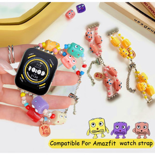 20mm 22mm Little Monster Colorful ลายมอนสเตอร์ตัวเล็ก หลากสี ปรับได้ สายนาฬิกา Amazfit Bip 5 Strap Amazfit GTS / GTS 2 /GTS3 สายนาฬิกา Amazfit GTS 4 mini สาย Amazfit Bip 3 pro Strap Amazfit Bip U pro /GTR/GTR2/ GTR 3/ GTR 4 สาย Amazfit Bip 5 สายนาฬิกา