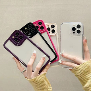 เคสโทรศัพท์มือถือแบบนิ่ม tpu ใส สีพื้น สําหรับ iPhone 14 14promax 14pro 11 12 12PRO 12PROMAX 13 13pro 13promax