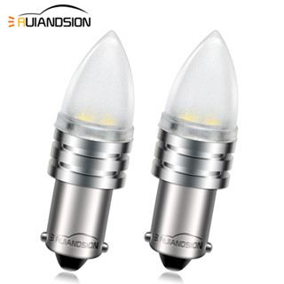 Ruiandsion AC 6V 10-30V BA9S หลอดไฟหรี่ข้าง LED T4W สีขาวอบอุ่น สําหรับรถยนต์ มอเตอร์ไซด์ โดม หลอดไฟ ป้ายทะเบียน