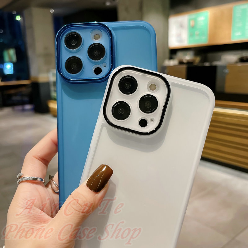 เคส OPPO A98 A96 A92 A79 A78 A77 A76 A52 A38 A18 A31 F11 Pro OPPOF11 OPPOA31 4G 5G 2020 2021 2022 2023 Transparent Solid Color With Lens Protector Soft Case - รูปที่ 5