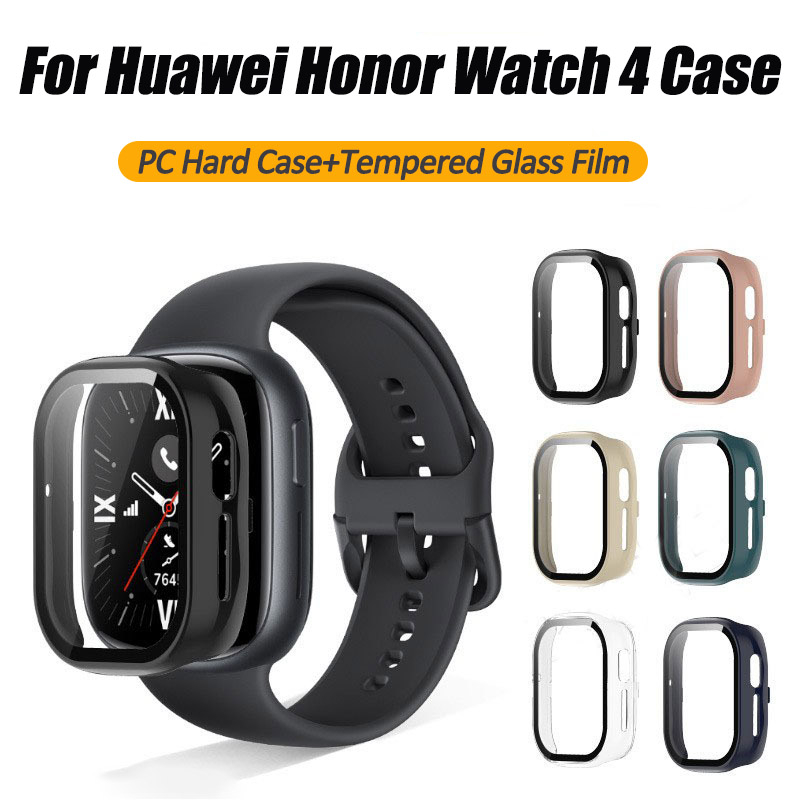 2 in 1 PC Case + ฟิล์มกระจกนิรภัยสําหรับ Honor Watch 4/Honor Watch 5 กรณีคลุมทั้งหมดเกราะป้องกัน