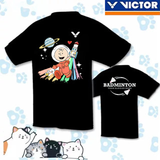 Victor 2023 ใหม่ เสื้อกีฬาแบดมินตัน ผ้าตาข่าย ระบายอากาศ แห้งเร็ว สไตล์เกาหลี "Snoopy"