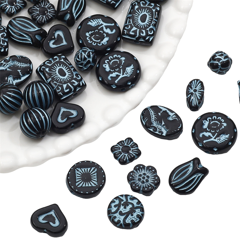 ลูกปัดอะคริลิค รูปหัวใจ ดอกไม้ ผีเสื้อ สไตล์บาร็อค สําหรับทําเครื่องประดับ DIY - รูปที่ 2