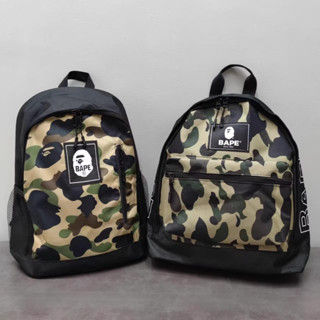 Bape กระเป๋าเป้สะพายหลัง ลายพราง ความจุขนาดใหญ่ สําหรับนักเรียน เดินทาง