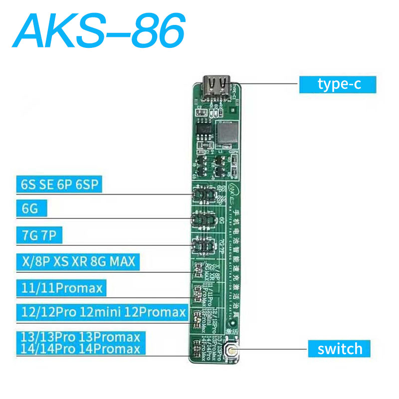 Ankles AKS-86 บอร์ดทดสอบแบตเตอรี่ สําหรับ iPhone 6-14Promax