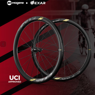 Magene Exar Carbon Fiber Wheelset Ultra 2023 Road Bicycle Disc Brake wheel set ชุดล้อหน้า หลัง เซรามิก คาร์บอนไฟเบอร์ สําหรับหมั้น