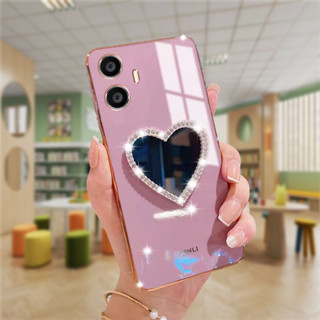 Realme 11Pro C53 C55 10Pro C35 C11 2021 เคสโทรศัพท์มือถือ รูปหัวใจ พร้อมกระจก หรูหรา สําหรับ