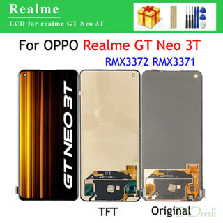 อะไหล่หน้าจอสัมผัสดิจิทัล LCD AMOLED OLED TFT แบบเปลี่ยน สําหรับ OPPO Realme GT Neo 3T RMX3372 RMX3371