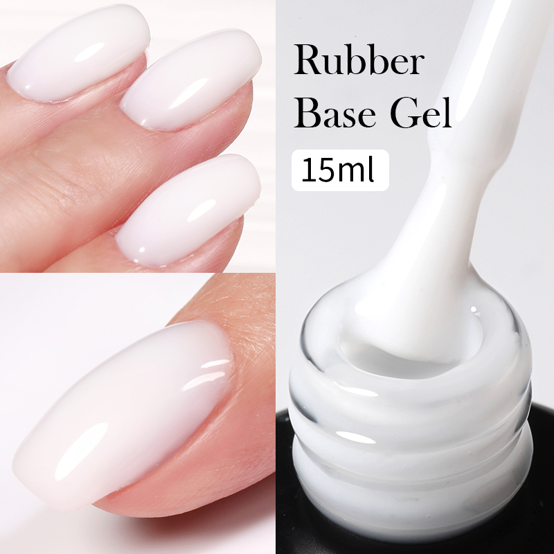 BORN PRETTY 15ml Milky Jelly Rubber Base Nail Gel Polish Nude Color Soak Off กึ่งถาวร