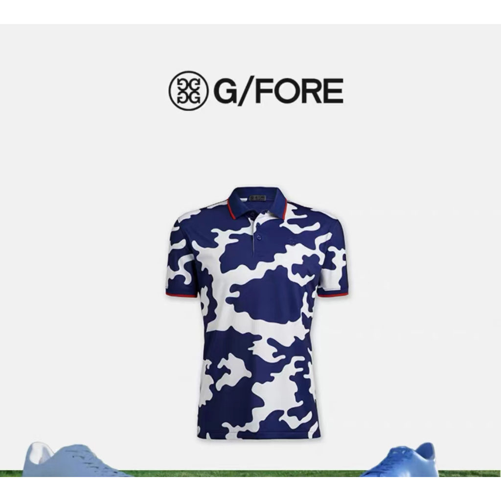 GFORE Fall 2022 ใหม่เสื้อโปโลผู้ชาย Camo พิมพ์ระบายอากาศ G4 gfore